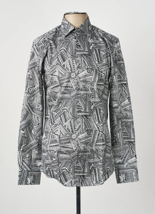Chemise manches longues imprimé fantaisie noir HUGO BOSS homme