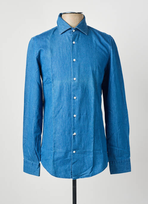 Chemise manches longues coupe cintrée bleu SEIDEN STICKER homme