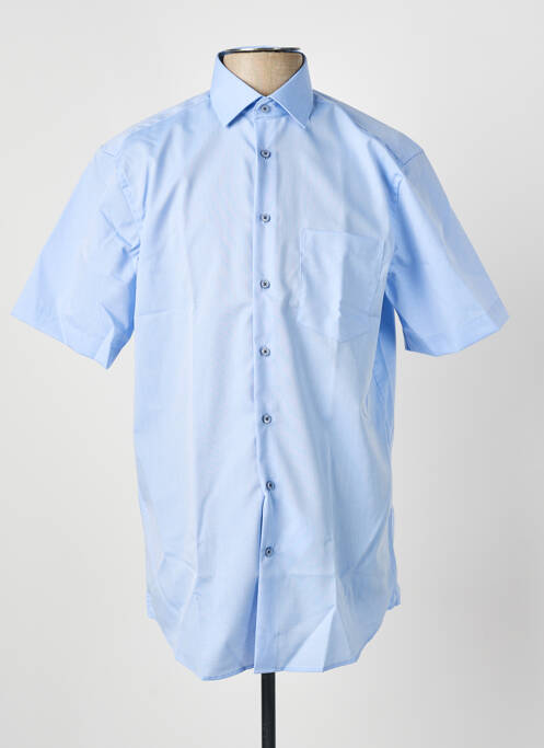 Chemise manches courtes coupe droite bleu SEIDEN STICKER homme