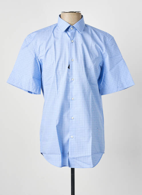 Chemise manches courtes imprimé carreaux bleu HUGO BOSS homme