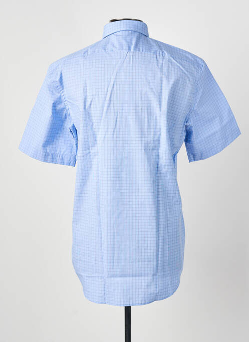 Chemise manches courtes imprimé carreaux bleu HUGO BOSS homme