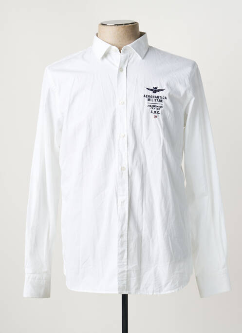 Chemise manches longues coupe droite blanc AERONAUTICA homme