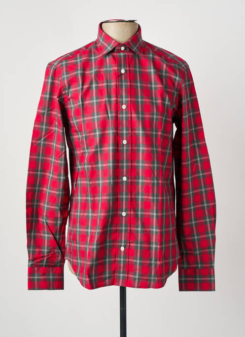 Chemise manches longues rouge EDEN PARK homme