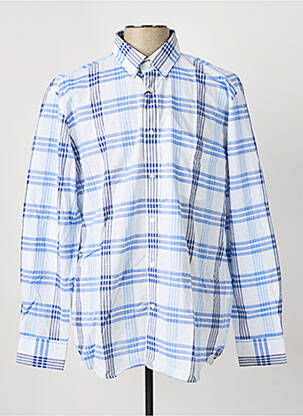Chemise manches longues imprimé écossais bleu EDEN PARK homme