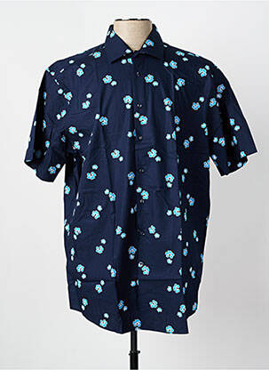 Chemise manches courtes coupe droite bleu SEIDEN STICKER homme