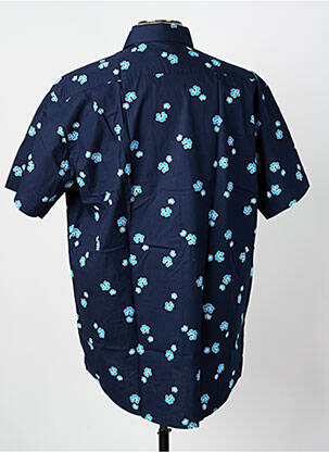 Chemise manches courtes coupe droite bleu SEIDEN STICKER homme