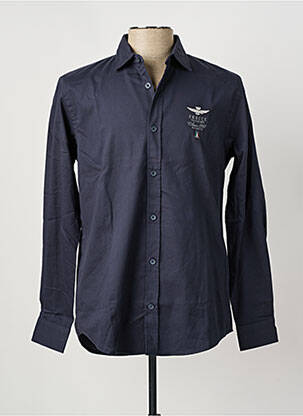 Chemise manches longues bleu AERONAUTICA pour homme