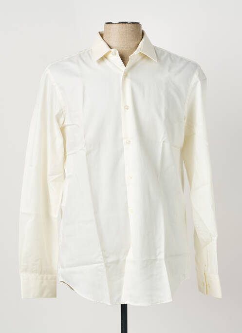 Chemise manches longues beige HUGO BOSS homme