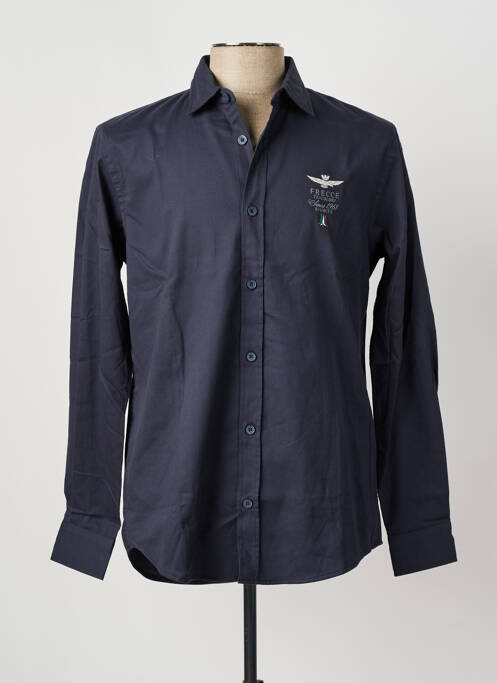 Chemise manches longues bleu AERONAUTICA pour homme