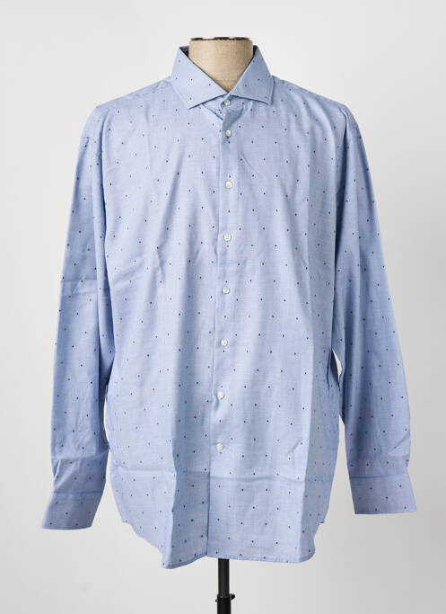 Chemise manches longues bleu SEIDEN STICKER pour homme