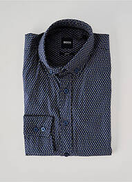 Chemise manches longues imprimé fantaisie bleu HUGO BOSS homme