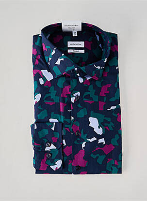Chemise manches longues imprimé fantaisie bleu SEIDEN STICKER homme