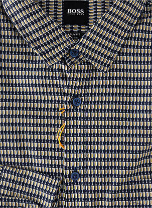 Chemise manches longues imprimé fantaisie bleu HUGO BOSS homme