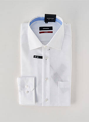 Chemise manches longues blanc SEIDEN STICKER homme