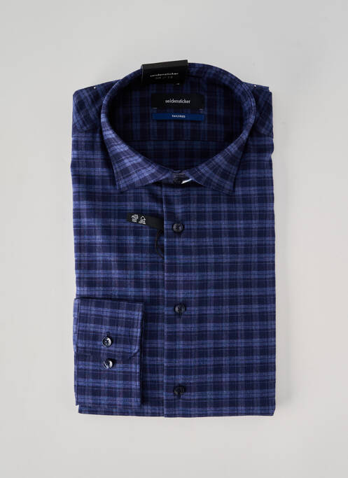 Chemise manches longues imprimé carreaux bleu SEIDEN STICKER homme