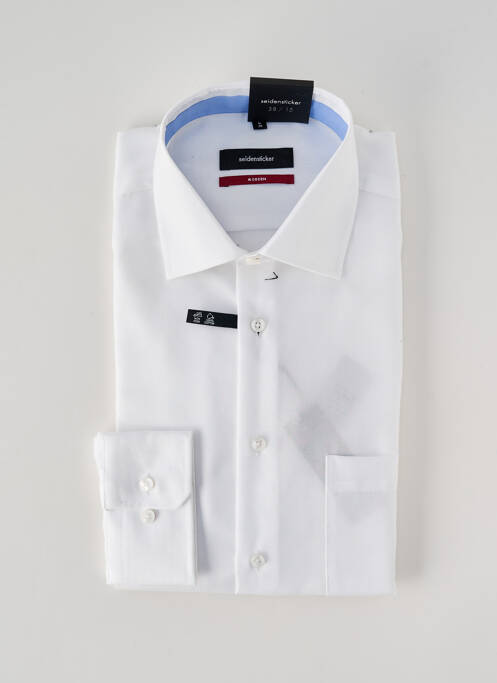 Chemise manches longues blanc SEIDEN STICKER homme
