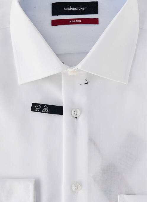Chemise manches longues blanc SEIDEN STICKER homme