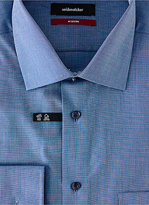 Chemise manches longues coupe cintrée bleu SEIDEN STICKER homme