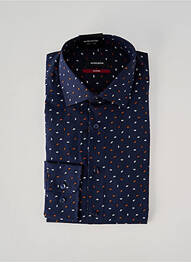 Chemise manches longues imprimé fantaisie bleu SEIDEN STICKER homme