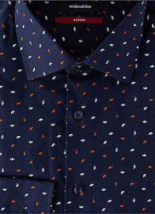 Chemise manches longues imprimé fantaisie bleu SEIDEN STICKER homme