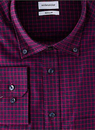 Chemise manches longues coupe droite violet SEIDEN STICKER homme