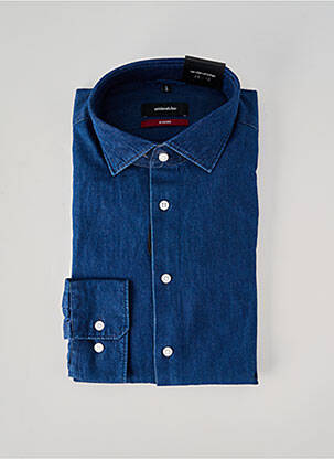 Chemise manches longues coupe cintrée bleu SEIDEN STICKER homme