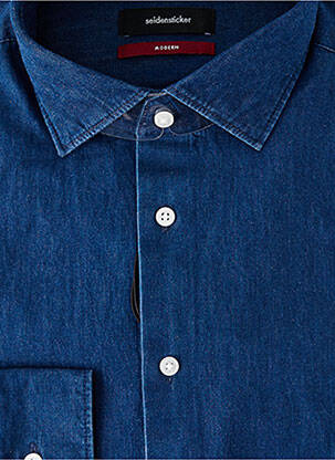 Chemise manches longues coupe cintrée bleu SEIDEN STICKER homme