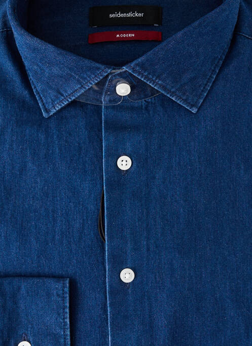 Chemise manches longues coupe cintrée bleu SEIDEN STICKER homme