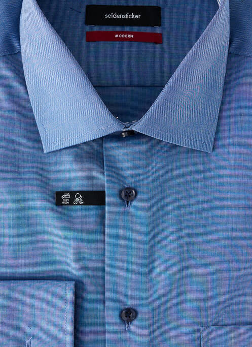 Chemise manches longues bleu SEIDEN STICKER homme