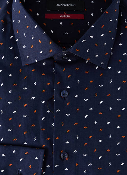 Chemise manches longues bleu SEIDEN STICKER homme