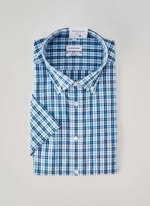 Chemise manches courtes bleu SEIDEN STICKER homme