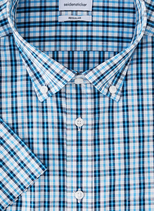 Chemise manches courtes bleu SEIDEN STICKER homme