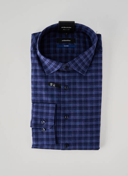 Chemise manches longues bleu SEIDEN STICKER homme
