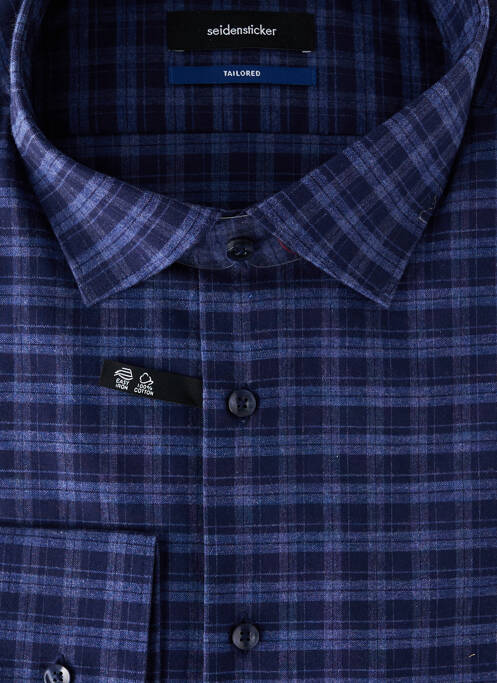 Chemise manches longues bleu SEIDEN STICKER homme