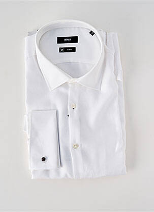 Chemise manches longues fermeture boutonnée sur le devant blanc HUGO BOSS homme