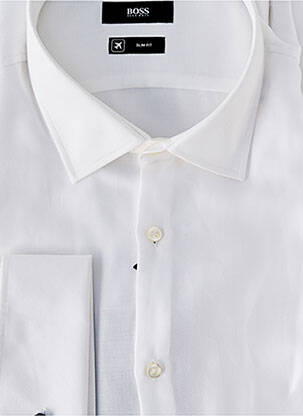 Chemise manches longues fermeture boutonnée sur le devant blanc HUGO BOSS homme