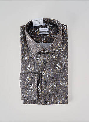 Chemise manches longues imprimé fantaisie gris SEIDEN STICKER homme