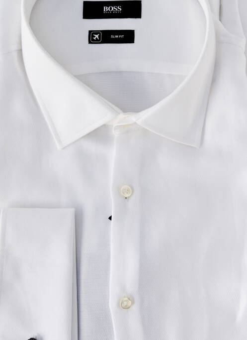 Chemise manches longues fermeture boutonnée sur le devant blanc HUGO BOSS homme