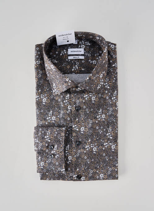 Chemise manches longues imprimé fantaisie gris SEIDEN STICKER homme