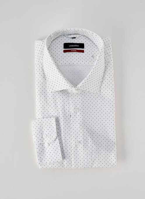 Chemise manches longues blanc SEIDEN STICKER homme
