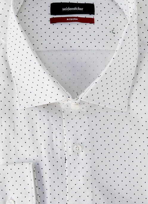 Chemise manches longues blanc SEIDEN STICKER homme