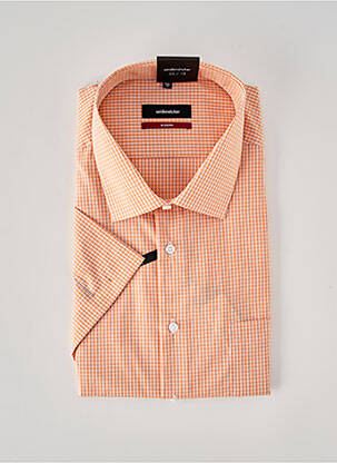 Chemise manches courtes coupe cintrée orange SEIDEN STICKER homme