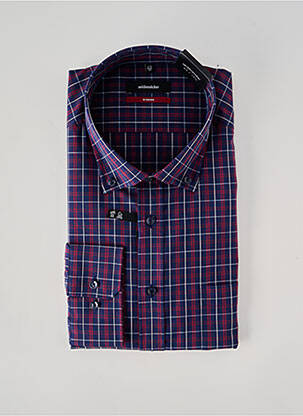 Chemise manches longues imprimé carreaux bleu SEIDEN STICKER homme