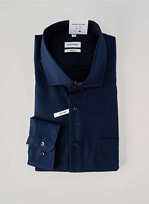 Chemise manches longues coupe droite bleu SEIDEN STICKER homme