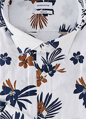 Chemise manches longues imprimé fantaisie blanc SEIDEN STICKER homme