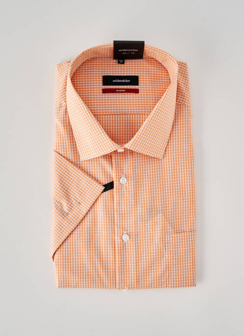 Chemise manches courtes coupe cintrée orange SEIDEN STICKER homme