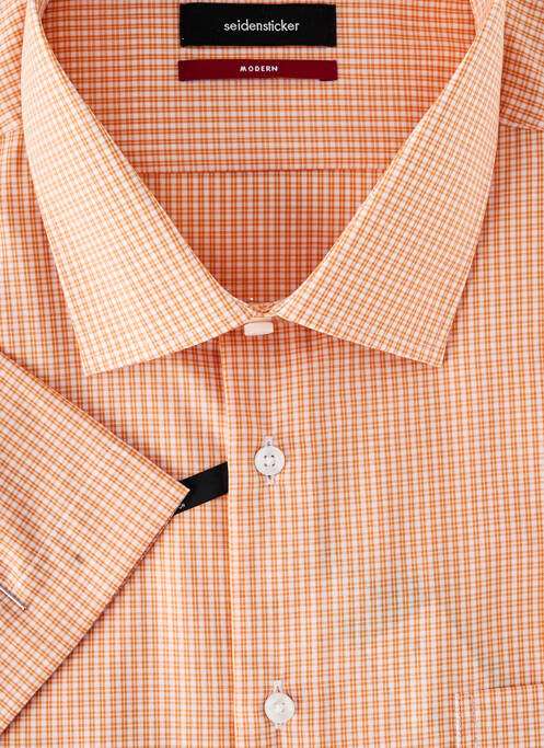 Chemise manches courtes coupe cintrée orange SEIDEN STICKER homme