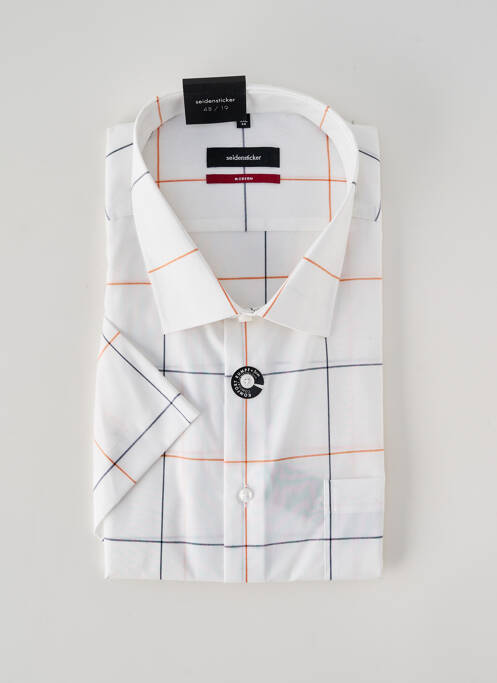 Chemise manches courtes blanc SEIDEN STICKER homme