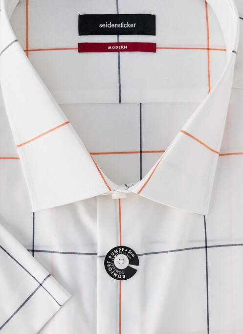 Chemise manches courtes blanc SEIDEN STICKER homme