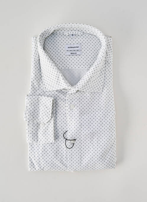 Chemise manches longues blanc SEIDEN STICKER homme